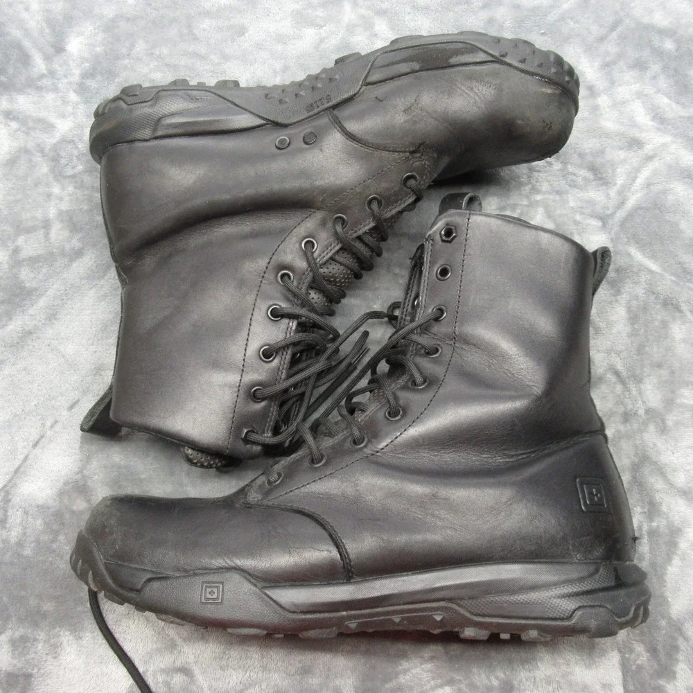 5.11 Tactical Work Boots Mens 12 Black Series‎ A/T 8 HD Leather Lace-Up Outdoor